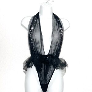 Victoria's Secret Black Lace Bodysuit